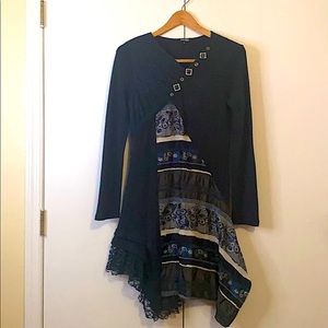 One of a kind Long Sleeved winter dress with lace